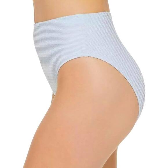 DKNY Swim Powder Blue Textured High Waist Bikini Bottoms Women’s Swimwear - Picture 2 of 12